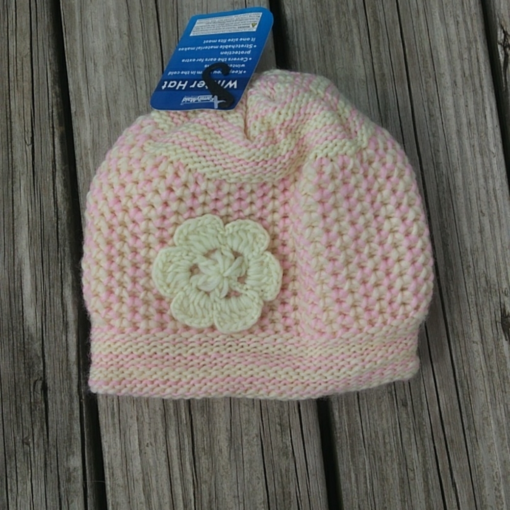 Knit Flower Winter Hat